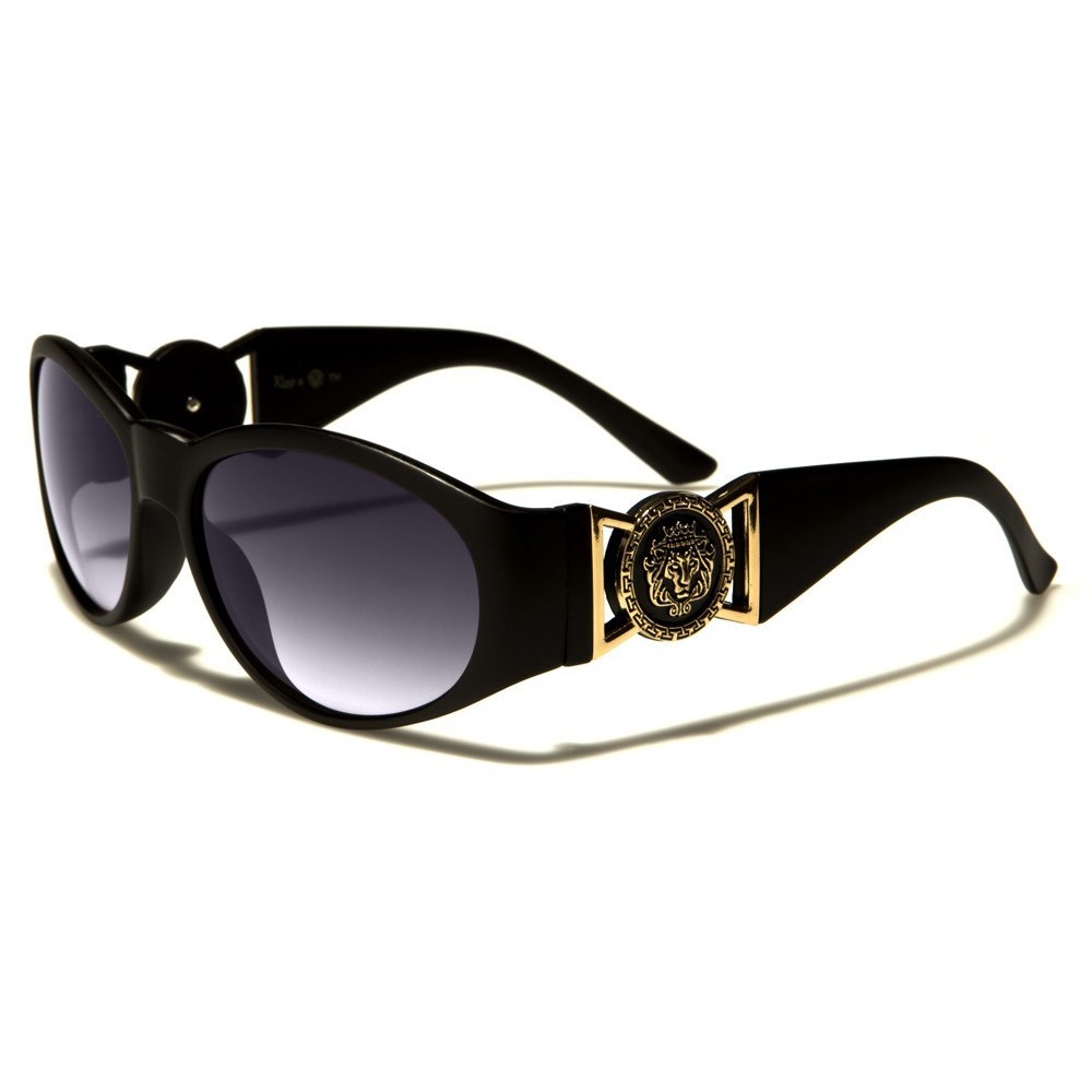 Hip Hop  Sunglasses  Black Lens‎ Gold Accents UV Protection Oval Street Wear New